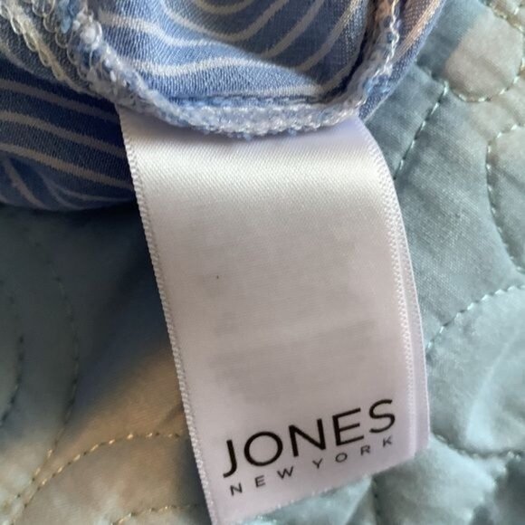 Jones New York Oversized Stripe Button-Down Shirt XXL Blue White 100% Viscose As - Picture 4 of 10